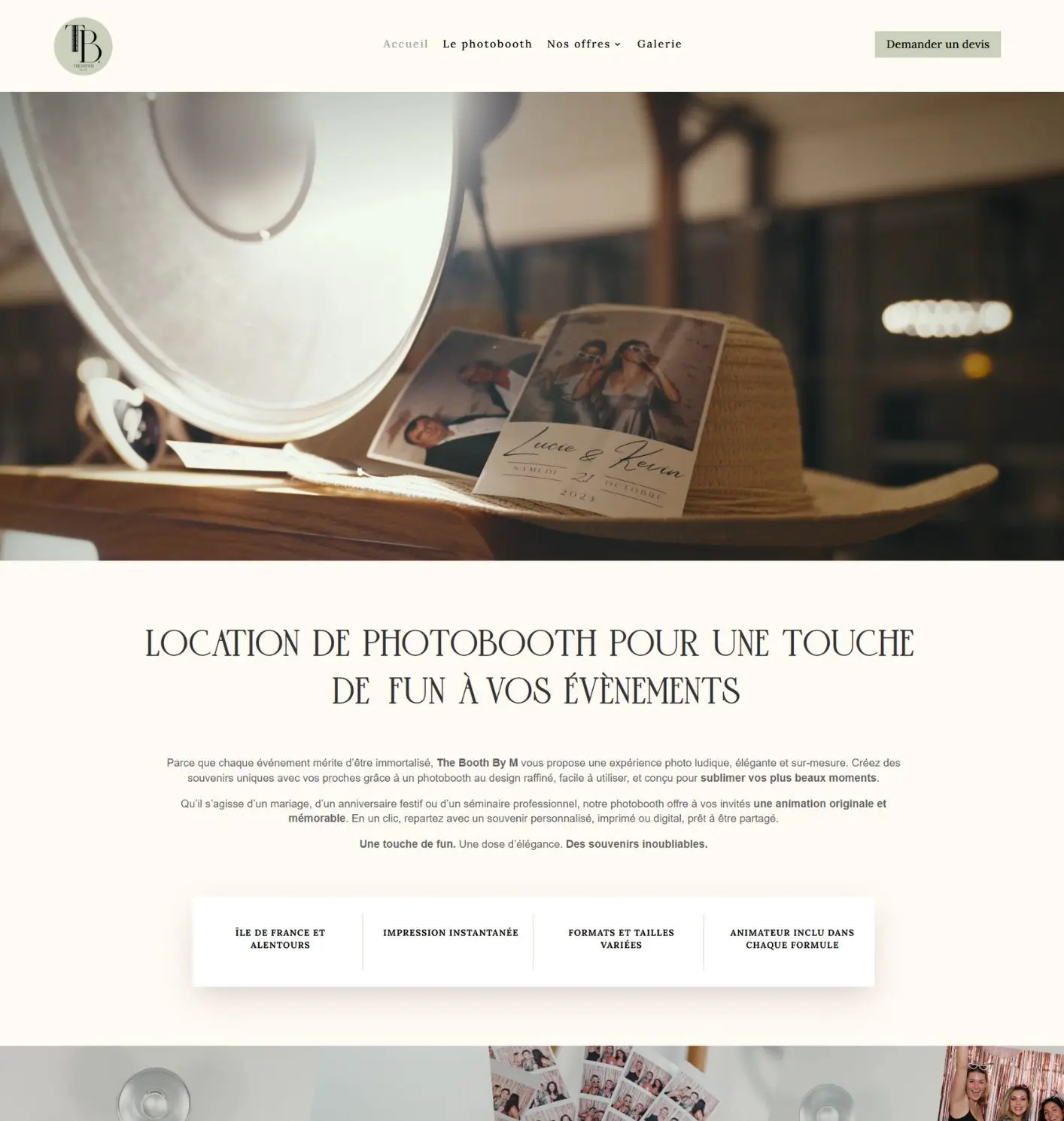 création d'un site vitrine pour une entreprise de photographie Agence Wiirank beauvais