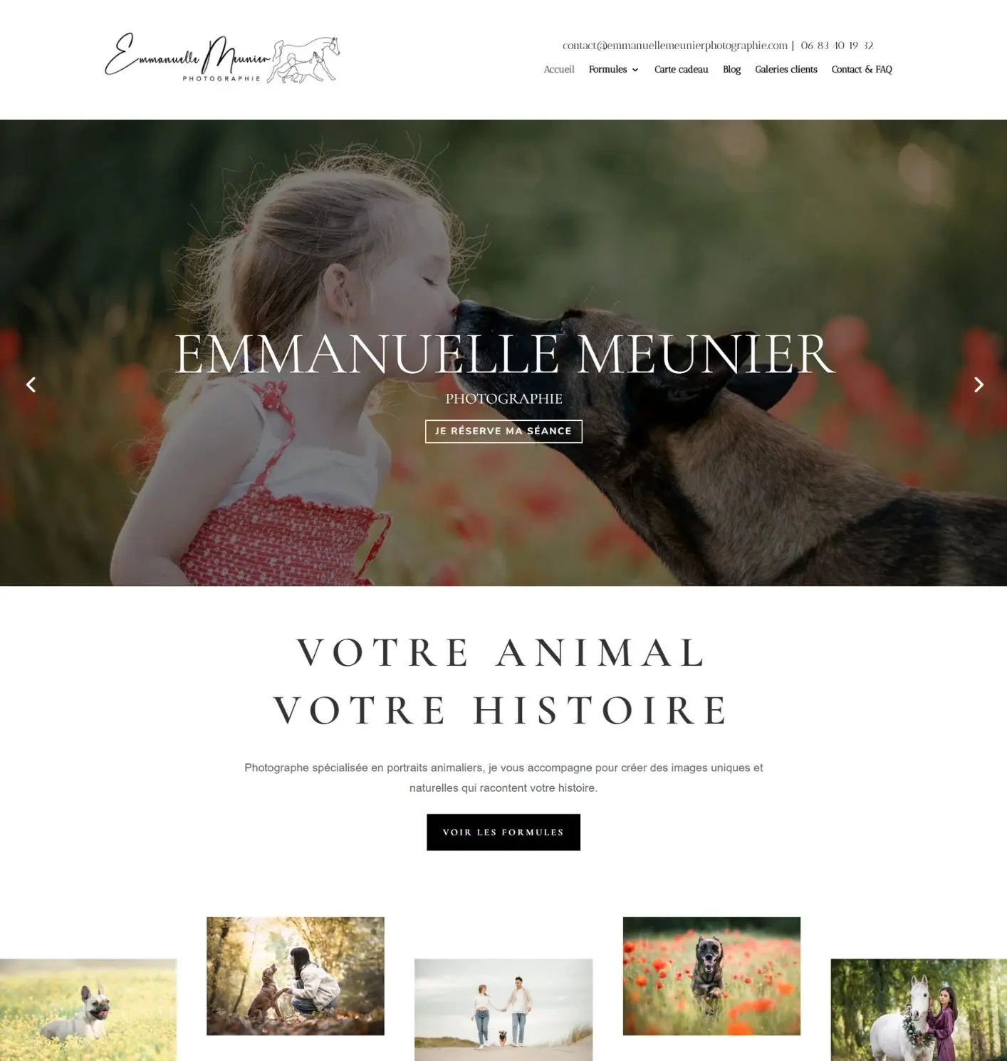 Exemple de site internet pour photographe par l'agence wiirank à beauvais
