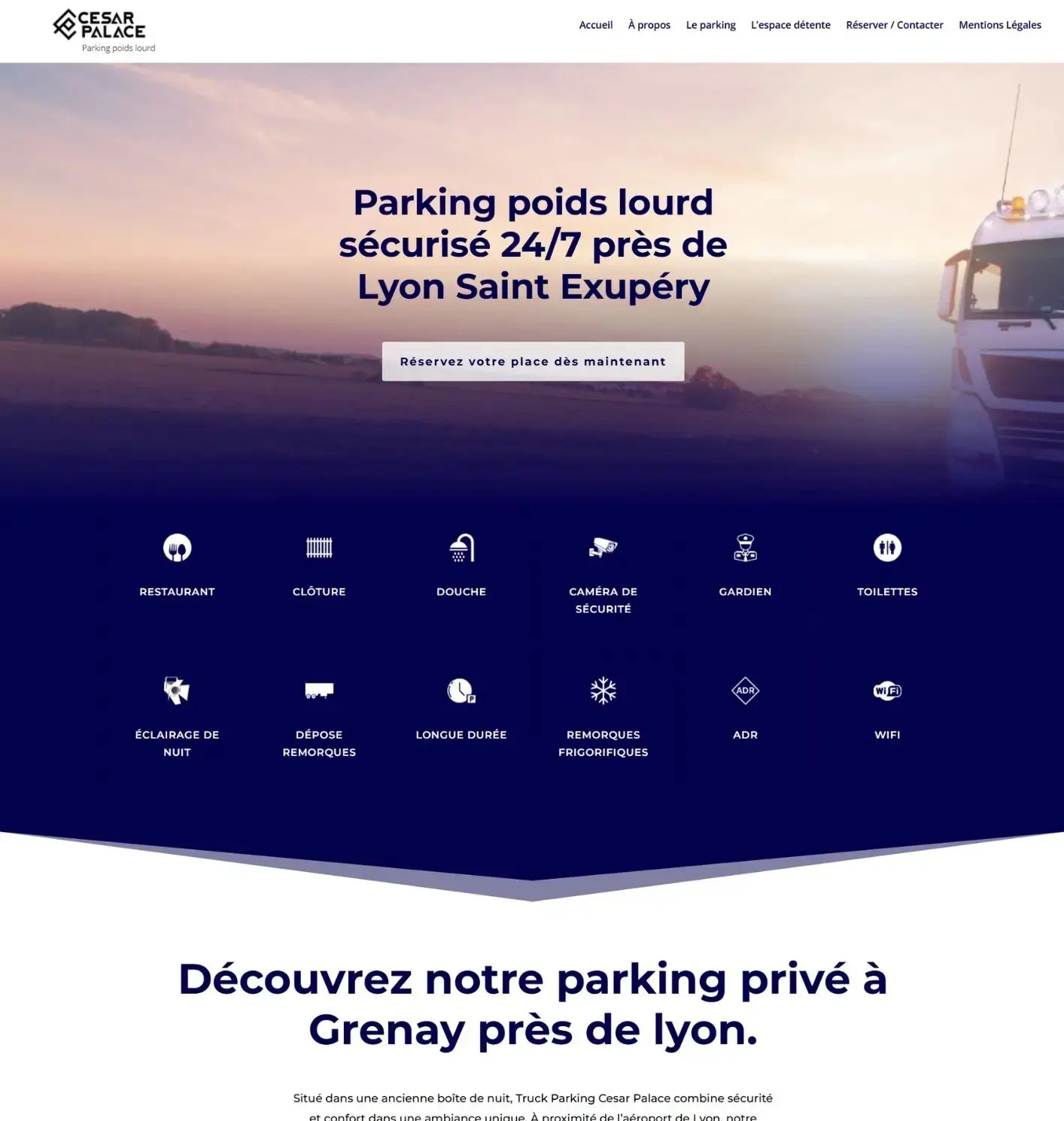 Exemple de site internet parking camion Agence wiirank beauvais