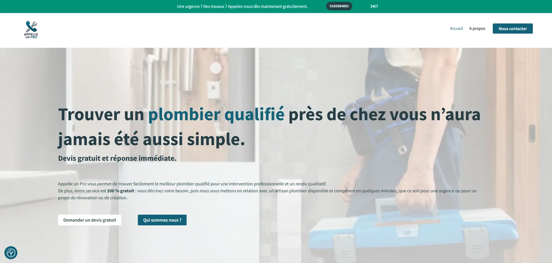 Création de site internet plombier paris
